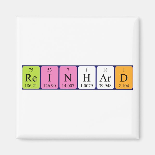 Reinhard periodic table name magnet (Front)