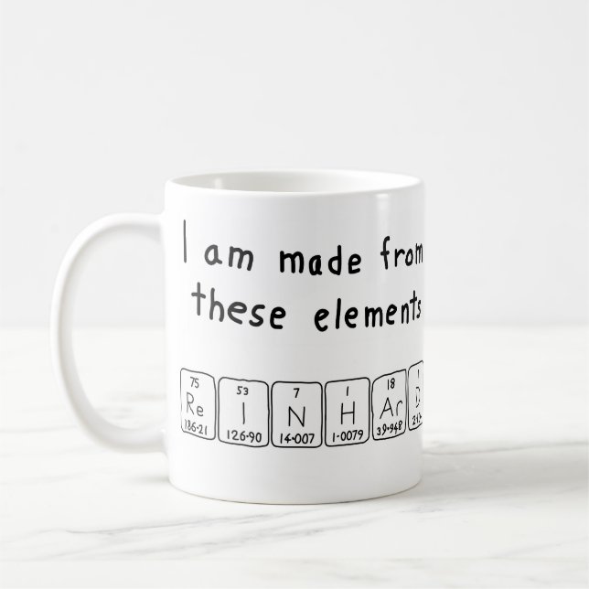 Reinhard periodic table name mug (Left)