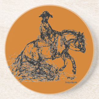 Reining Horse Simple Sketch Coaster