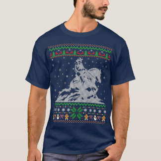 Reining Horse Sports Lover Xmas Ugly Reining T-Shirt