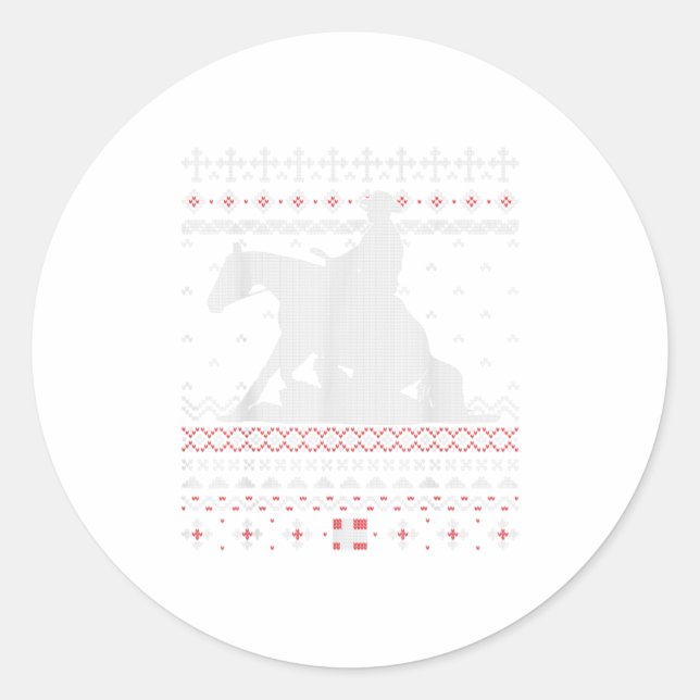 Reining Horse Western Horseback Riding Classic Round Sticker (Front)