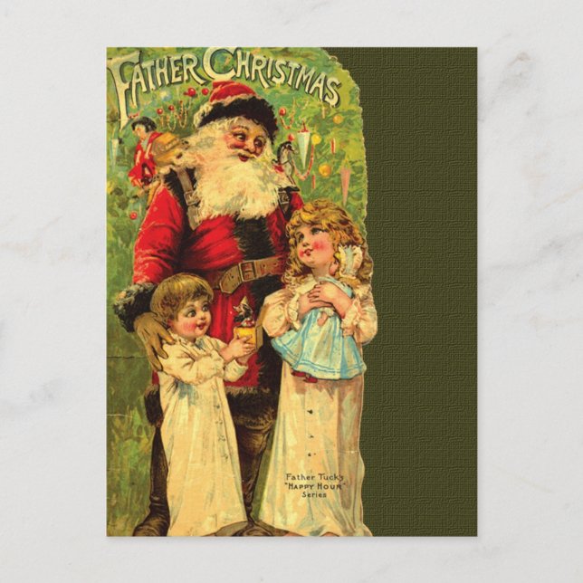 Reissue Victorian Father Christmas Postcard (Front)