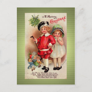 Reissue Victorian Golden Christmas Postcard