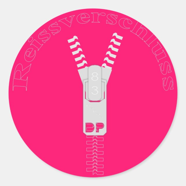 Reissverschluss Classic Round Sticker (Front)