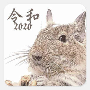 Reiwa 2020► DEGU ► Rodents Square Sticker