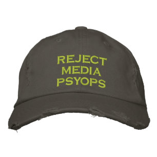 reject media psyops embroidered hat