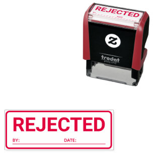 Rejected By Date Text Business Office Self-inking Stamp