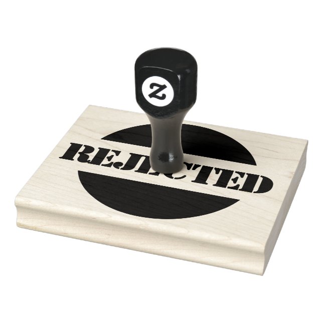 Rejected Large Wooden Custom Rubber Stamp (Stamp)