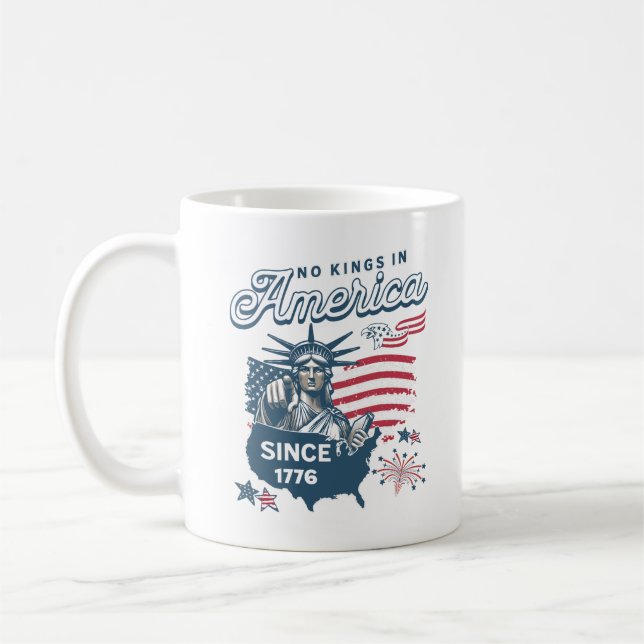 Rejecting Kings Anti Authoritarian No Kings In USA Coffee Mug (Left)