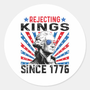 Rejecting Kings Since 1776 Distressed Usa Flag Vin Classic Round Sticker