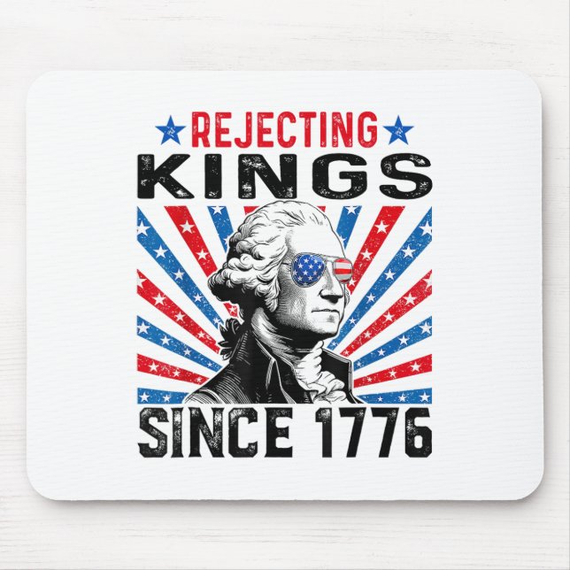 Rejecting Kings Since 1776 Distressed Usa Flag Vin Mouse Mat (Front)