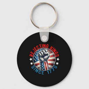 Rejecting Kings Since 1776 Hand Grip Design  Key Ring