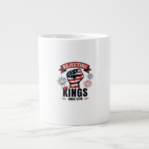 Rejecting Kings Since 1776 Patriotic Aesthetic Large Coffee Mug