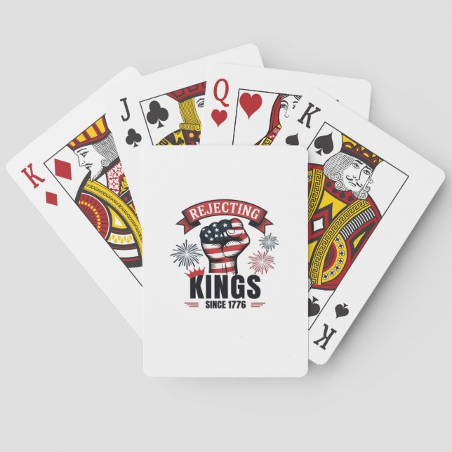 Rejecting Kings Since 1776 Patriotic Aesthetic Playing Cards (Back)