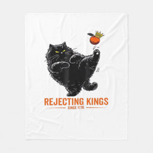 Rejecting Kings Since 1776 Patriotic Flag Design Fleece Blanket