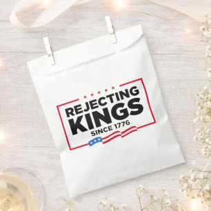 Rejecting Kings Since 1776 Patriotic USA Flag Favour Bags