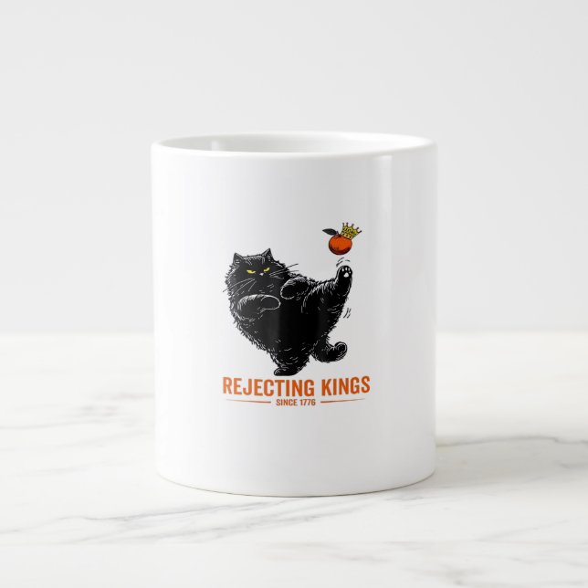 Rejecting Kings Since 1776 Patriotic USA Flag Large Coffee Mug (Front)