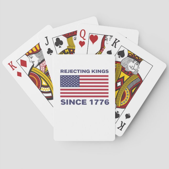Rejecting Kings Since 1776 Protest Classic Bold St Playing Cards (Back)