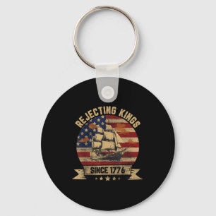 Rejecting Kings Since 1776 Vintage Patriotic Usa  Key Ring
