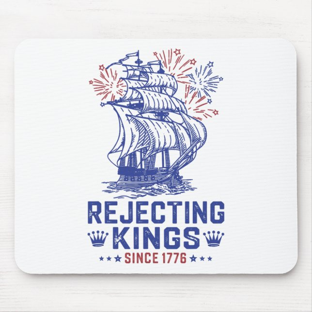 Rejecting Since 1776 American Flag Usa 4th Of July Mouse Mat (Front)