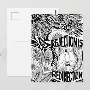 Rejection– Black and White Surreal Hand-Drawn Postcard