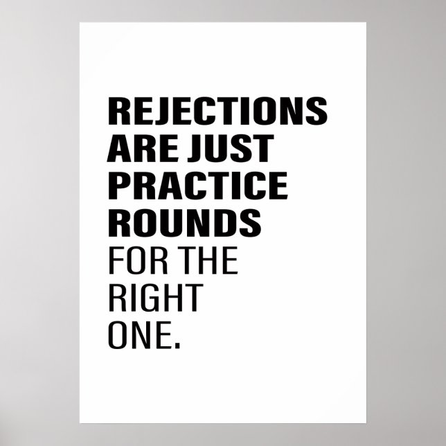 Rejection Encouragement Word Text Art Being Reject Poster (Front)