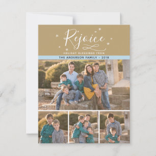 Rejoice   4 Family Photo Christmas Holiday Card