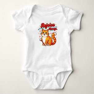 Rejoice Always Ginger Cat Cute Christian Cat Baby Bodysuit