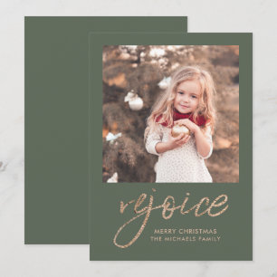 Rejoice and Be Glad Rustic Photo Religious Holiday Card