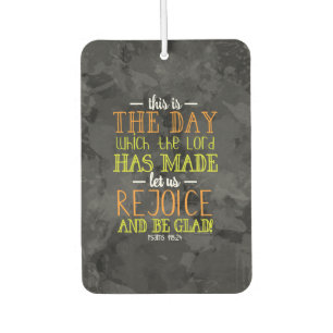Rejoice and Be Glad Typography Bible Verse Modern Car Air Freshener