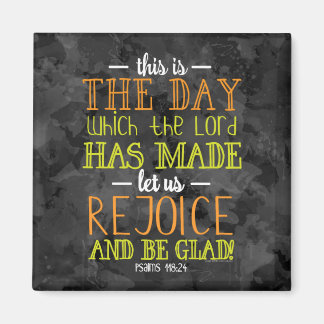 Rejoice and Be Glad Typography Bible Verse Modern Magnet