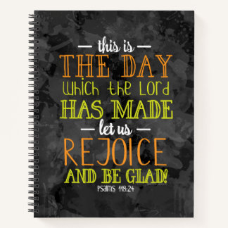 Rejoice and Be Glad Typography Bible Verse Modern Notebook