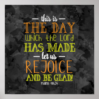 Rejoice and Be Glad Typography Bible Verse Modern Poster