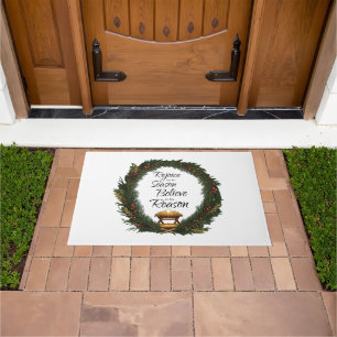 Rejoice and believe nativity doormat