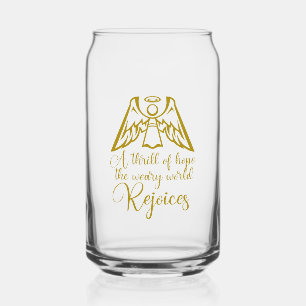 Rejoice Angel Elegant Gold Religious Christmas Can Glass
