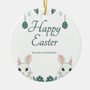 "Rejoice & Celebrate: Easter Wishes for You" Ceramic Tree Decoration