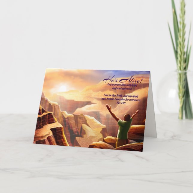 Rejoice. Christian Religious Easter Card (Front)