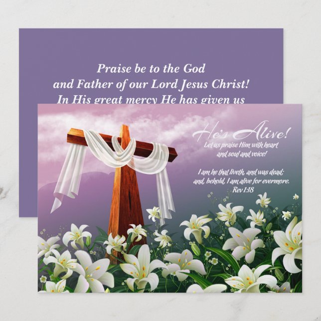 Rejoice. Christian Religious Easter Cards (Front/Back)