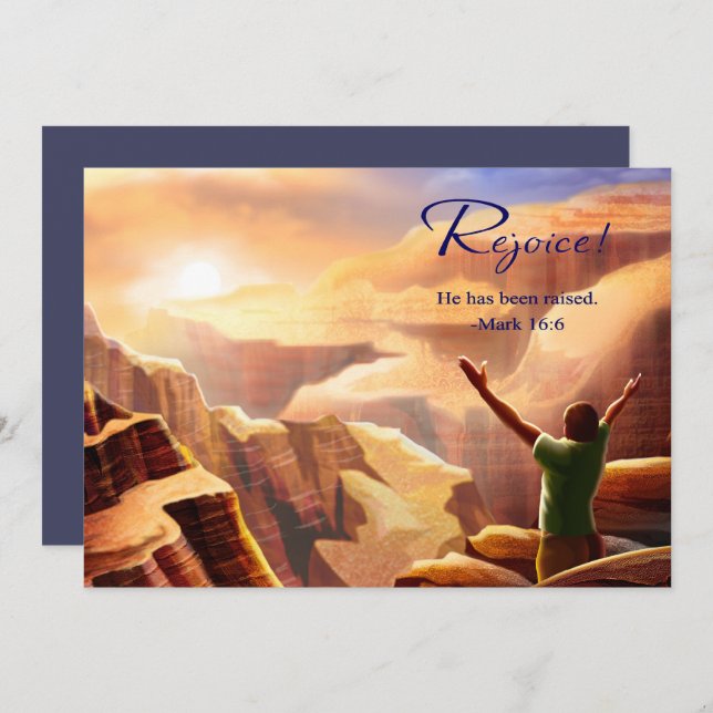 Rejoice. Christian Religious Easter  Holiday Card (Front/Back)