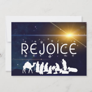 REJOICE Christmas Nativity Flat Holiday Card