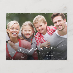 Rejoice Family Christmas Full Photo Holiday Postcard