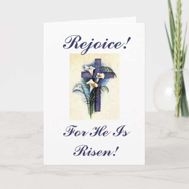 Rejoice!, For He Is Risen! Holiday Card (Front)