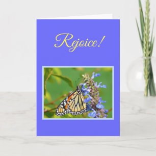 REJOICE! HE IS RISEN! HAPPY EASTER/BUTTERFLY HOLIDAY CARD