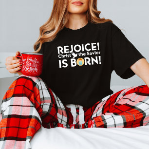 Rejoice in Christ's Birth! Youthful Faith Message T-Shirt
