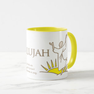 Rejoice in hallelujah bible verse religious mug