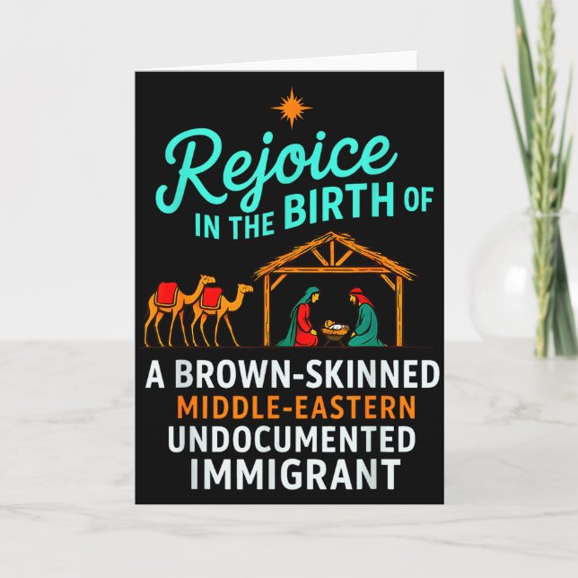 Rejoice In The Birth Of A Brown Skinned Christian  Card (Front)