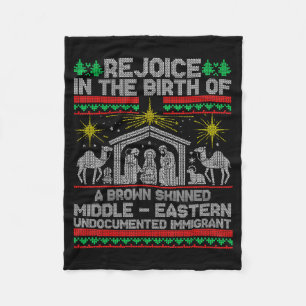 Rejoice In The Birth Of A Brown Skinned Middle Eas Fleece Blanket