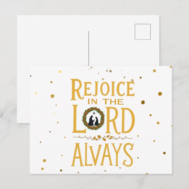 Rejoice In The Lord Always Postcard (Front/Back)