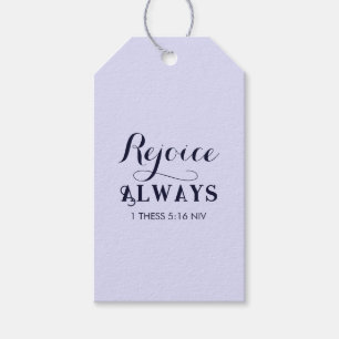 Rejoice in the Lord Bible Verse Christian Blue Gift Tags