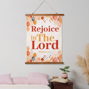 Rejoice in the Lord Boho Christian Wall Hanging Tapestry